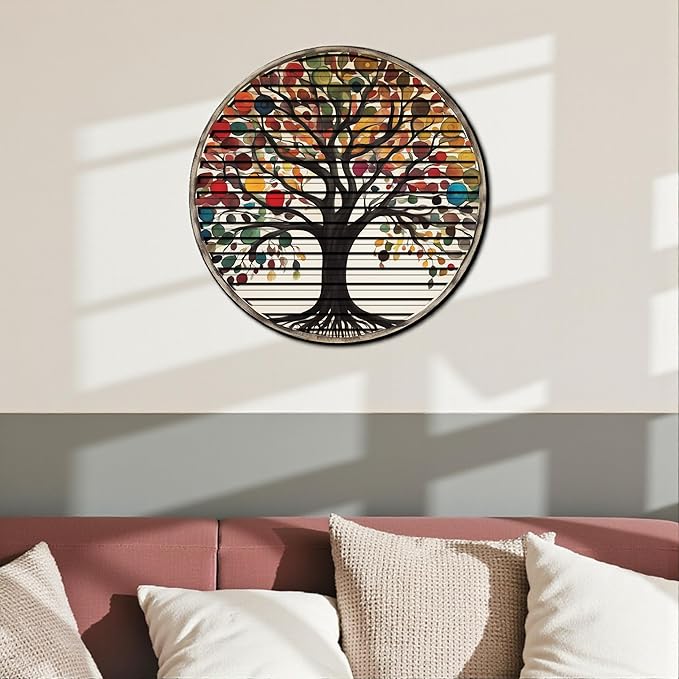 Tree Of Life, Carved Wood Wall Art, 3D Wall Decor, Home Decor, Housewarming Gift, Wall Hangings, Round Wall Art, Wooden Wall Decor,Home Art, Home Decor