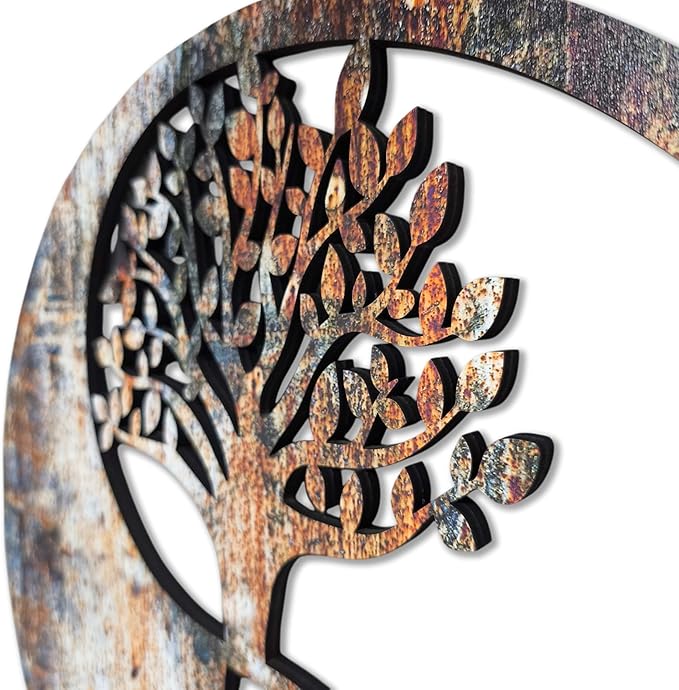 Venovez Yin Yang Wall Decor (Wood-Metal) Tree of Life Wall Art, Yin Yang Decor, Metal Wall Decor, Interior Decoration, Wall Hangings