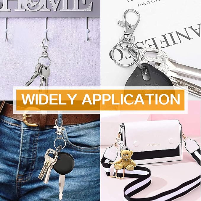 50PCS Premium Swivel Snap Hooks with Key Rings, Metal Swivel Lobster Claw Clasps, 25PCS Small Lobster Claw Clasp Swivel Hook and 25PCS Key Rings for Lanyard, Key, Charm, Jewelry, Art Crafts