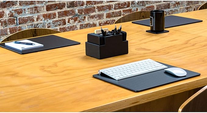 Dacasso Black Leatherette 14″ x 11.5 Conference Table Pad (P1035)