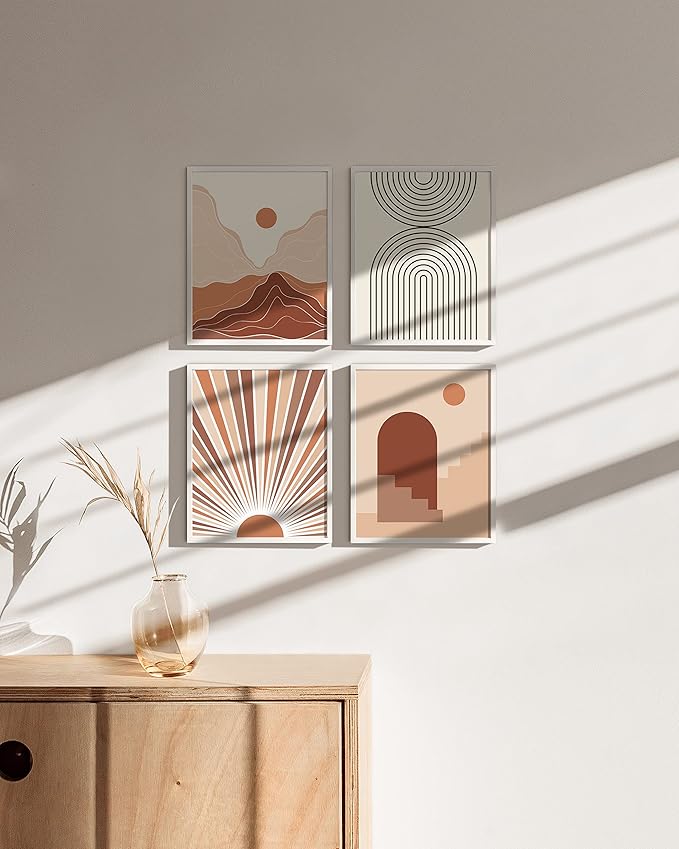 HAUS AND HUES 8x10 White Aluminum Frame Set of 9 - Modern Wall Pack, Shatterproof Plexiglass (8x10 in, White)