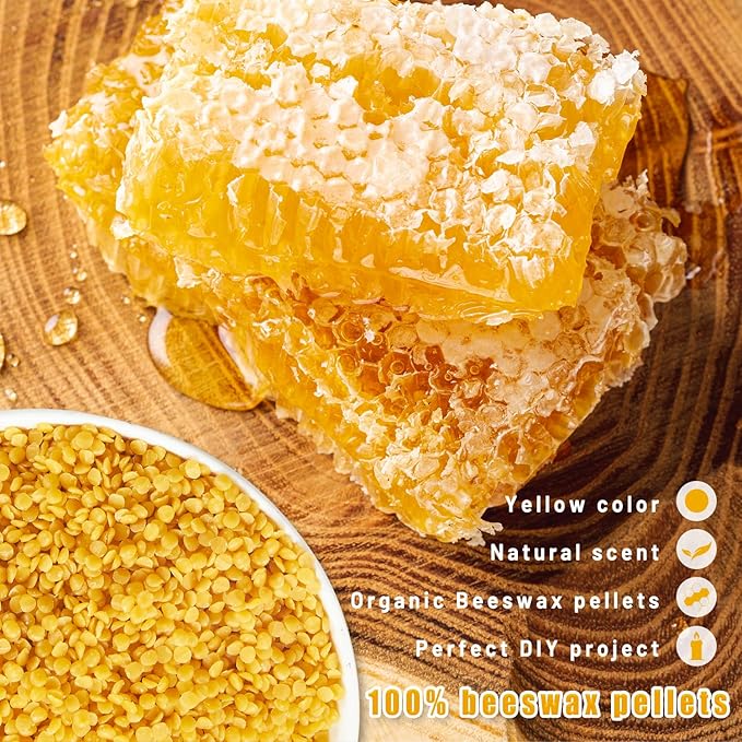Beeswax Candle Making Kit with Electric Wax Melter for Adult, 5lbs Bees Wax for Candle Making and DIY Art&Craft