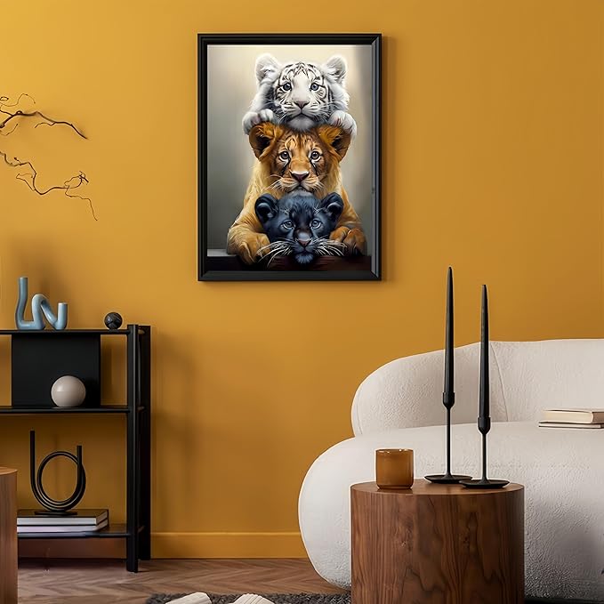 GXGLLPZBY Painting by Numbers Kit for Adults Beginner,Cute Tiger Color by Numbers for Adults,Adult Paint by Number Kits on Canvas,Paint by Numbers Easy Oil Painting for Home Wall Decor 11.8X15.7 Inch