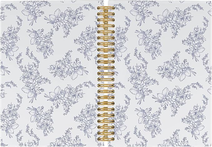 Vintage Floral Journal Notebook - Aesthetic Botanical Flower Notebooks College Ruled for Work School, Gifts for Coworkers, Office Supplies, Hardcover Spiral Notebook 5.5"x8.3"