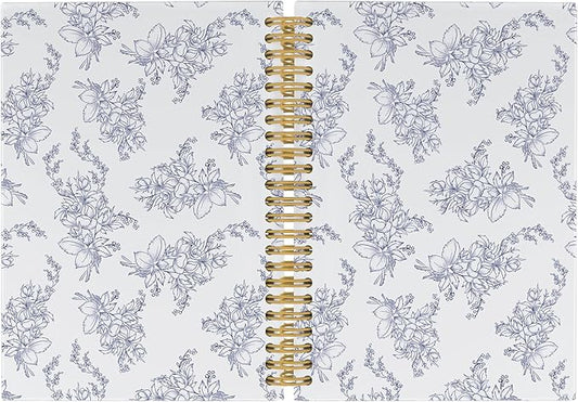 Vintage Floral Journal Notebook - Aesthetic Botanical Flower Notebooks College Ruled for Work School, Gifts for Coworkers, Office Supplies, Hardcover Spiral Notebook 5.5"x8.3"