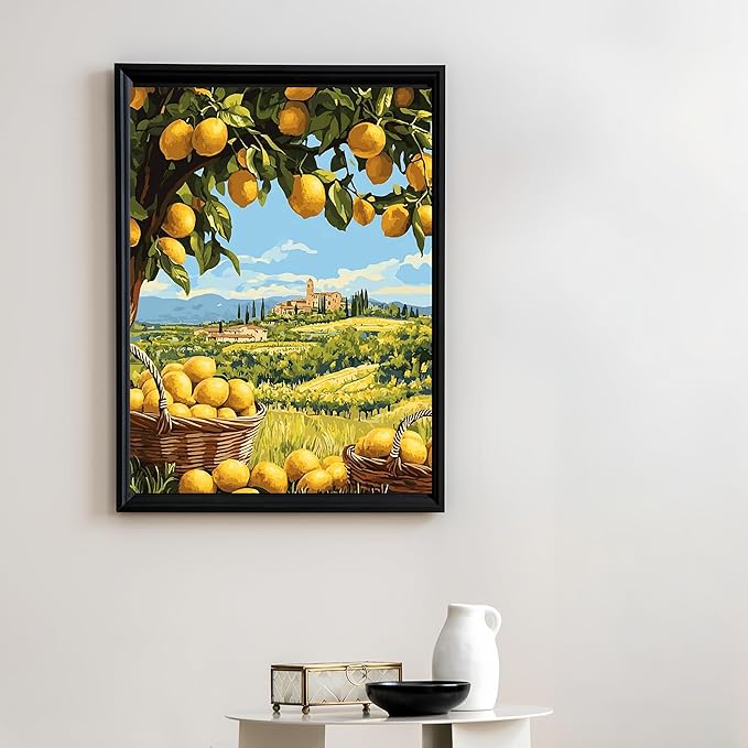 Lemon Pastoral 5D DIY Diamond Painting Kits for Adults, Diamond Art Kits for Beginners, Full Drill Dot Painting Gem Art Kits for Home Wall Decor11.8 x15.7 Inch