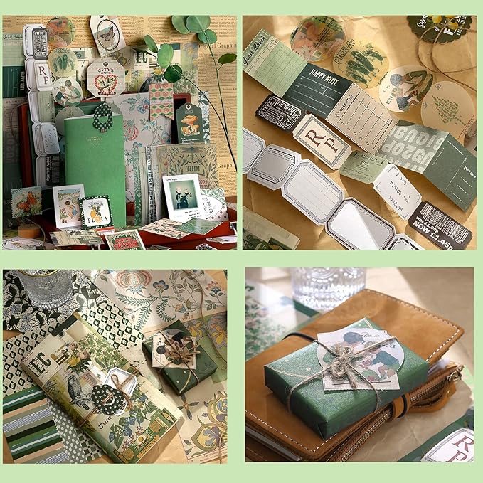 YagCu Aesthetic Scrapbook Kit, Junk Journal Scrapbooking Supplies, Vintage Journaling Set Bullet Journals Material, Large Collection for Teen Girls Women Adults Beginners, Arts Craft Ephemera