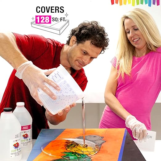 ArtResin Epoxy Resin – High-Gloss Clear Coat for Artwork - 4 gal (2 gal Resin + 2 gal Hardener) (15.14L)