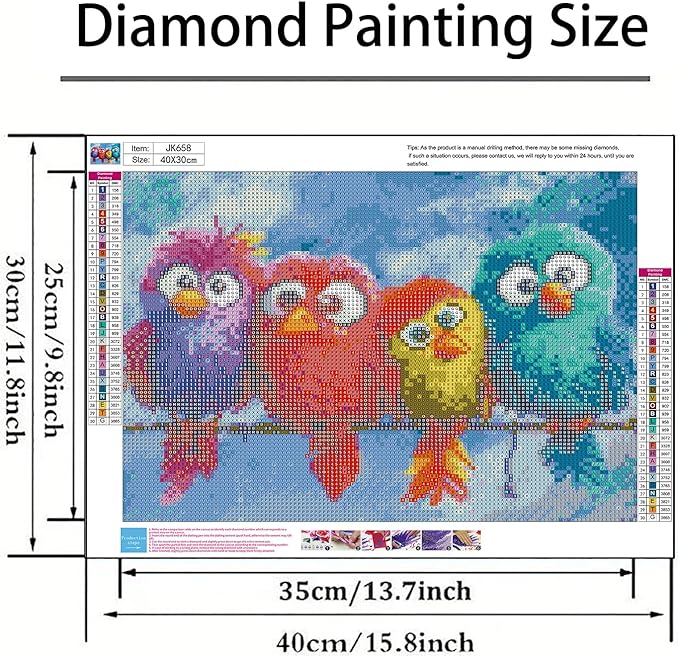 GXGLLPZBY 5D Diamond Painting Kit for Adults Beginners,DIY Colorful Bird Paint by Diamond Art Kits,Suitability Friends Full Round Drill Diamonds Dots Gem Art,Home Wall Decor 11.8x15.8 Inch