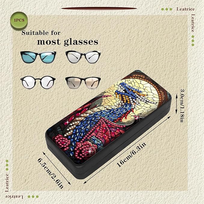 Leatrice Animal Diamond Art Kits for Adults Small Diamond Painting Kit Gem Art Paint by Diamonds Dot Eyeglasses Case 5d Diamond Art DIY for Beginner Women Dragon