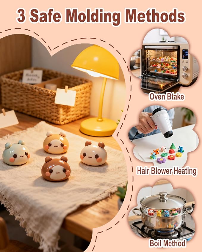 Polymer Clay Kit, 50 Colors Oven Bake Clay with 20 Sculpting Tools and 9 Accessories, Non-Sticky Modeling Clay for Kids DIY Crafts, Birthday and Christmas Gift for Beginners