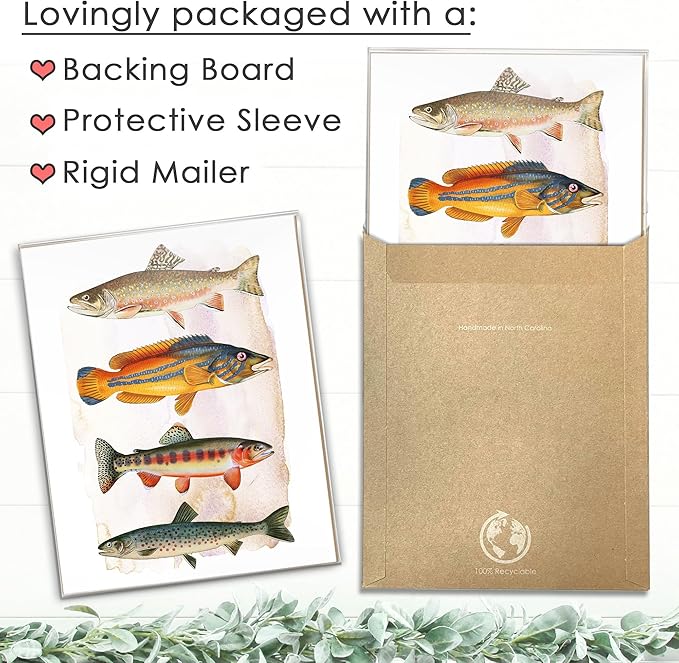 DREAM BIG PRINTABLES Vintage Fishing Decor Art Print - Unframed - 11x14 | Farmhouse Decor | Wall Art for Cabin, Lake House, or Fishing Enthusiast | Made in USA