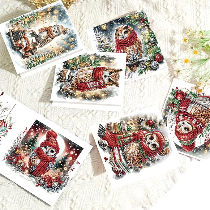 Diamond Painting Greeting Card Kit, Special Shaped Diamonds Painting, DIY Handcraft for Relatives and Friends with Wishes,Unique Design Crafting for Birthday or Holiday Cards