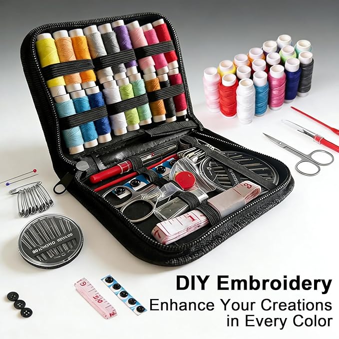 Funcupri ﻿2026 New Embroidery Stitch Book Kit,Beginner Embroidery Kit for Adults, Hand Embroidery Kit for Sew Enthusiast