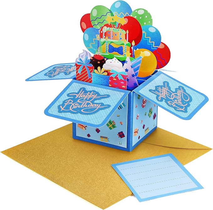 3D Pop-Up Happy Birthday Cards – Fun & Unique Greeting Cards with Envelopes & Message Tag - Gift for Son, Daughter, Mom, Dad, Wife, Husband, Girlfriend, Boyfriend! Celebrate in Style!