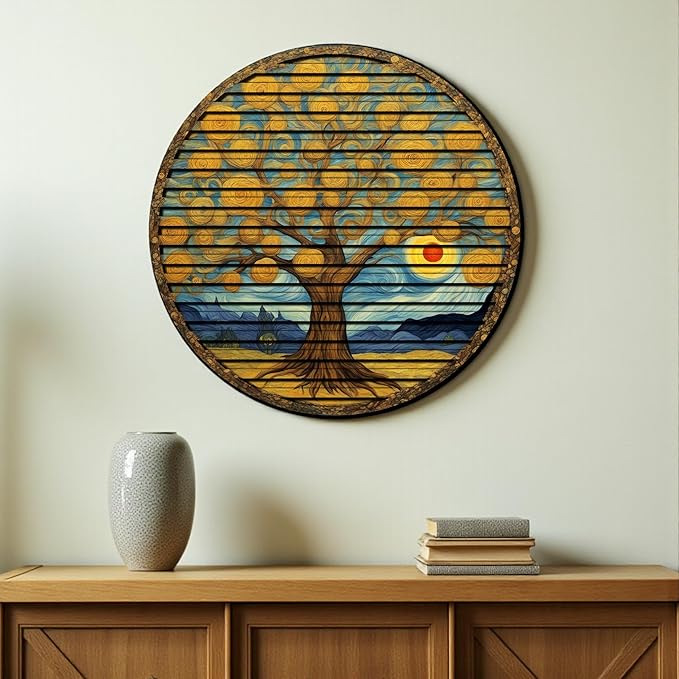Tree Of Life, Carved Wood Wall Art, 3D Wall Decor, Home Decor, Housewarming Gift, Wall Hangings, Round Wall Art, Wooden Wall Decor,Home Art, Home Decor