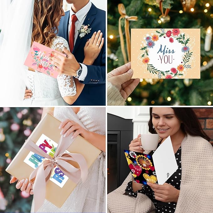 64 Pack All Occasion Cards Assortment Box with Envelopes & Stickers, 4×6 Inch Assorted Blank Greeting Cards for Birthday, Holiday, Love, Anniversary, Thinking of You, Thank You Cards