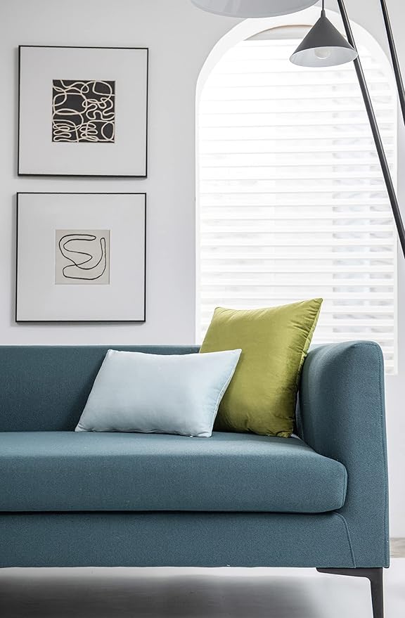 Couch Pillow Cases 18x18 Chartreuse: 2 Pack Cozy Soft Square Throw Pillow Covers for Farmhouse Home Decor
