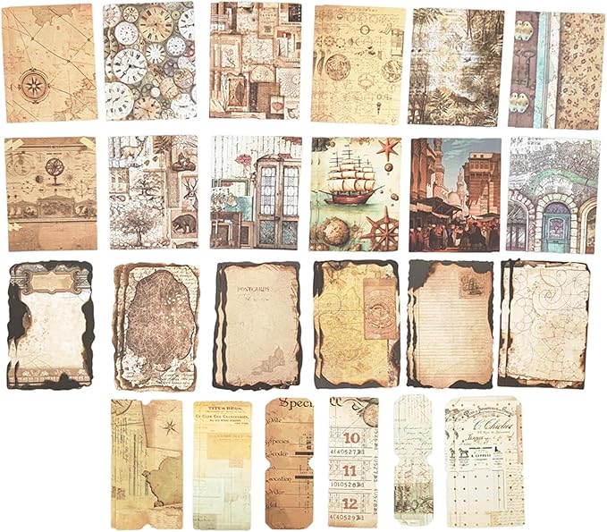 100PCS Vintage Journaling Scrapbooking Supplies Ephemera Pack for Junk Journal Bullet Journals Planners Decoupage Paper Scrapbook Stickers Aesthetic Cottagecore Collage Craft Album (Adventure Tours)