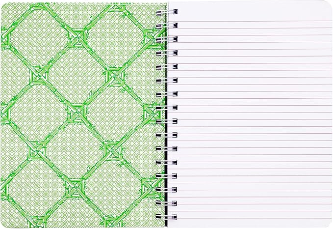 Lilly Pulitzer Hardcover Mini Spiral Notebook, 8.25" x 6.5" Small Journal with 160 College Ruled Pages, Lime Feeling Good
