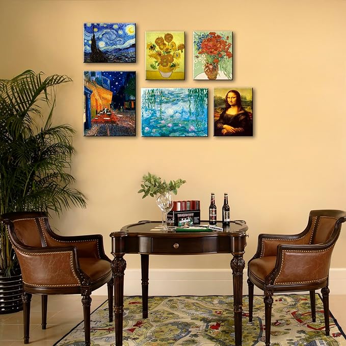 Claude Monet Canvas Wall Art - Water Lilies Classic Artwork Picture Print with Framed Painting for Home Office Wall Decor 24"x36"