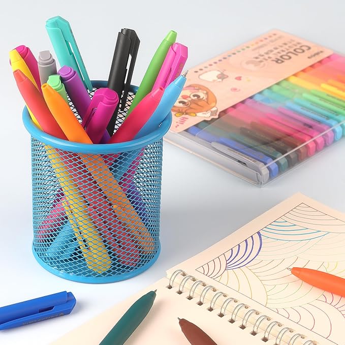 Bribobo Colored Gel Pens, 0.5mm Quick Dry Fine Point Smooth Writing Colorful Pens for Note Taking and Journaling, 18 PCS