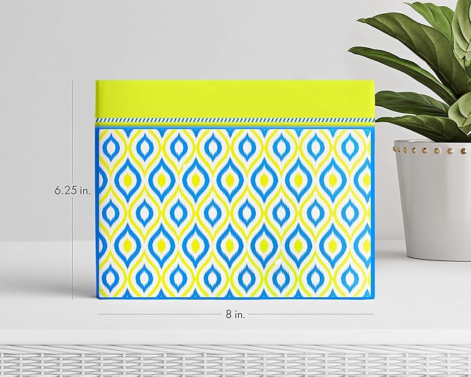 Designer Greetings Greeting Card Organizer Box with Dividers and Calendar, Peacock Design (Holds Up to 40 Greeting Cards, 5.5” x 7.25” or Smaller)