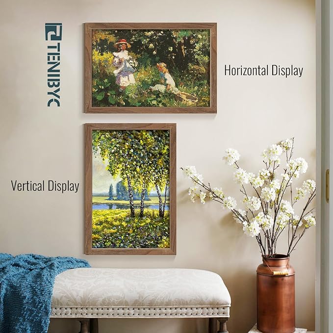 Picture Frame 4 Pack - Solid Wood Poster Photo Frame - Woodgrain Series - Room, Office, Gallery, Studio Display - Wall Hanging