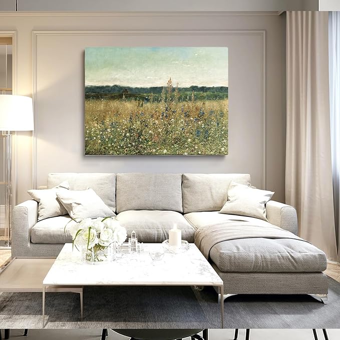 Large Vintage Botanical Wall Art-Oil Painting Print,Living Room Wall Art,Canvas Wall Art,Botanical Floral Art,Behind Couch Painting Botanical,Living Room, Bedroom, Villa Decor20x30Unframed