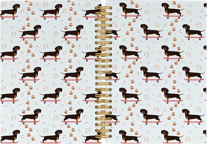 Weiner Dog Journal Notebook - Dachshund Dog Themed Notebooks College Ruled for Work School, Gifts for Dachshund Lovers Owners Women, Office Supplies, Hardcover Spiral Notebook 5.5"x8.3"