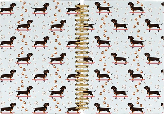 Weiner Dog Journal Notebook - Dachshund Dog Themed Notebooks College Ruled for Work School, Gifts for Dachshund Lovers Owners Women, Office Supplies, Hardcover Spiral Notebook 5.5"x8.3"