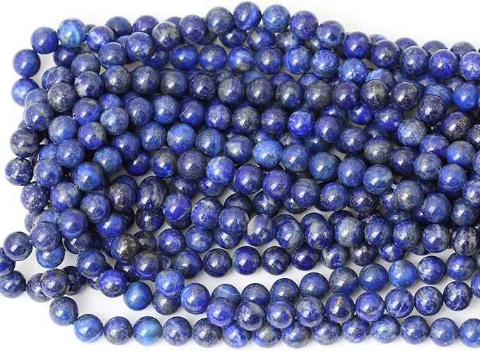 45PCS 8mm Natural Lapis Lazuli Gemstone Round Loose Beads for Jewelry Making DIY Findings 1 Strand 15"