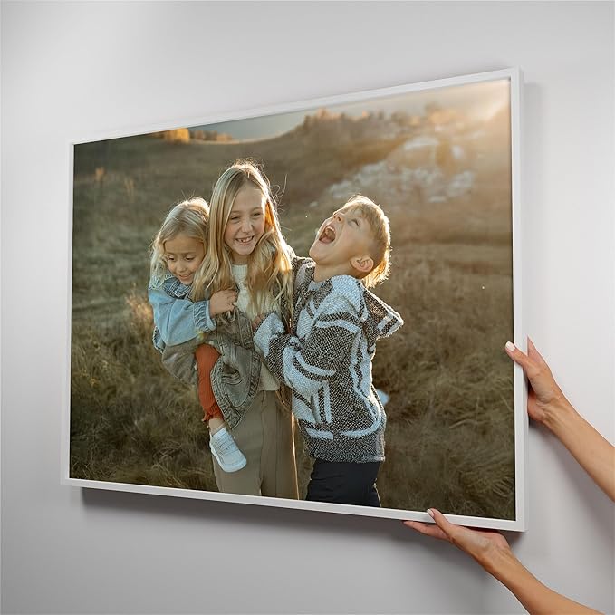 Mixtiles Official Custom Photo Tiles - Magnetic Wall Frames - Adhesive Sticker, no Nails - Personalized Printed Photos - Various Sizes and Frames - 36x27-1-Tile - Normal White