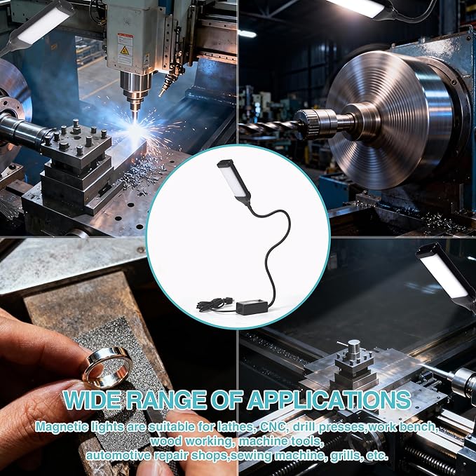 LED Sewing Machine Light - Flexible Extra Long Gooseneck LED Work Light, Multi-Use for Sewing Machines, Drill Press, Office Desk, Craft Projects, Workbench and Lathe