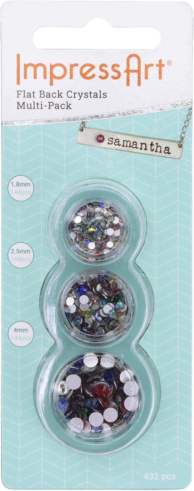 ImpressArt - Birthstone Colored Mixed Crystals Pack, Crystal Setter Refills | Includes 432 Crystals: 12 Colors in 3 Sizes (1.8mm, 2.5mm, and 4mm)