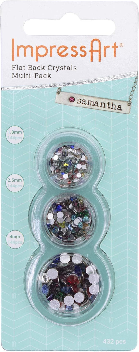 ImpressArt - Birthstone Colored Mixed Crystals Pack, Crystal Setter Refills | Includes 432 Crystals: 12 Colors in 3 Sizes (1.8mm, 2.5mm, and 4mm)