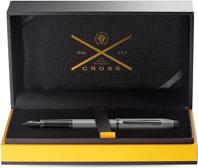 Cross Century® II Fountain Pen Gunmetal Gray with Polished Black PVD Appointments and Polished Black PVD Coated Stainless Steel Fine Nib