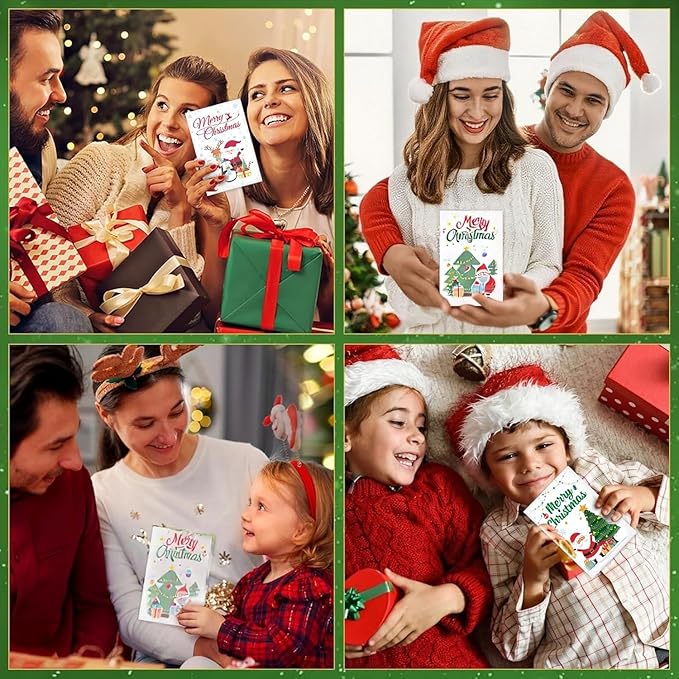 24 Pack of Christmas Cards Holiday Greeting Cards with Envelopes & Stickers 4 x 6 inch Winter Blank Note Cards for Xmas Holiday Party Invitation Supplies