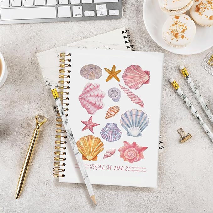 Bible Journal, Christian Notebook, Bible Study Journal for Women, Spiral Faith Notebook for Bible Notes & Prayer, Cute Scripture Notebook A5 5.5x8.3