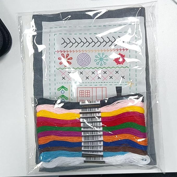 2026 New Embroidery Stitch Book Kit - 86 PCS Beginner Embroidery Kit with 106 Patterns, Portable Reusable Embroidery Workbook & Tools, Step-by-Step Tutorials for DIY Craft Lovers