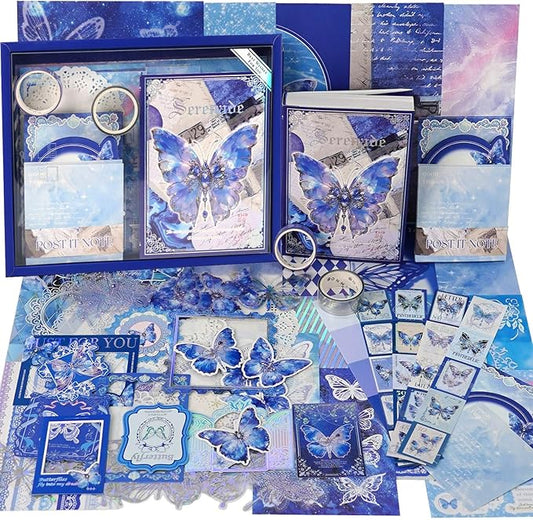 Funto Scrapbooking Kit(162 PCS), Warm Mail Series-Serebade, Perfect for Bullet Scrapbooking Materials, Planner DIY Arts Craft Collage