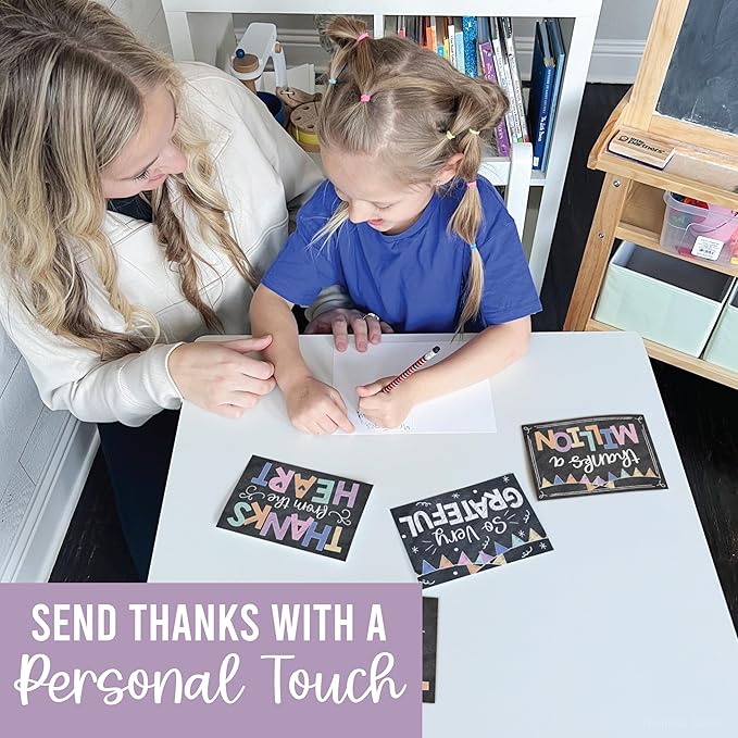 Hadley Designs Bulk Thank You Cards with Envelopes - 24 Kids Thank You Cards For Teachers, Cute Thanks Blank Cards and Envelopes, Fun Appreciation Note Card for Birthday, Baby Shower & Small Business