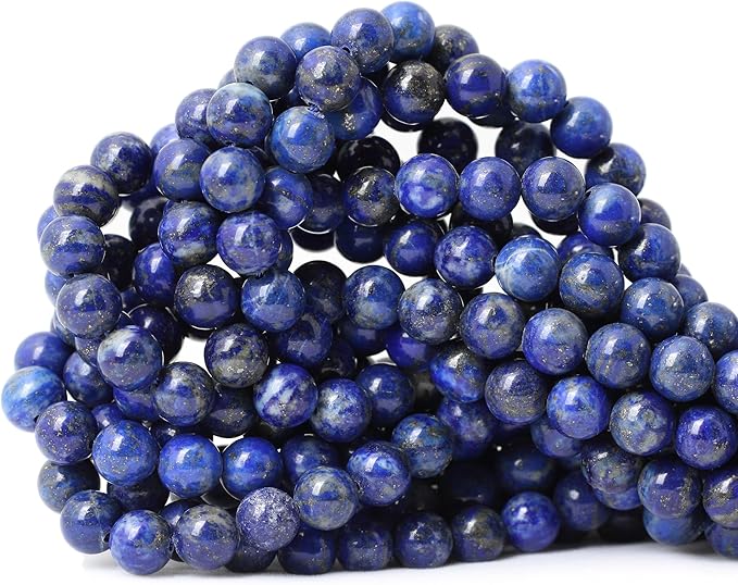 45PCS 8mm Natural Lapis Lazuli Gemstone Round Loose Beads for Jewelry Making DIY Findings 1 Strand 15"