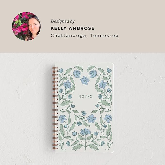 Minted Botanical Notebook, Writing Journal for Notes & Journaling, Durable Paper Cover, Modern, Floral, Colorful & Simple Spiral Bound Journal Notebook with 160 Lined Pages, 5.5" x 8.5"