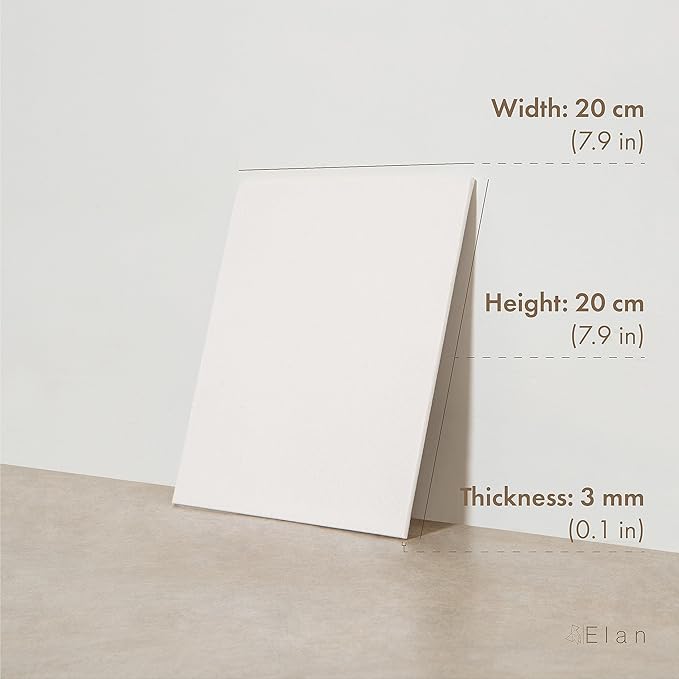 Elan Canvas Boards for Painting 7.9x7.9 Inch, 12-Pack 100% Cotton Acid-Free Blank Canvases for Painting 8oz, Triple Primed 7.9x7.9 Canvas Panels