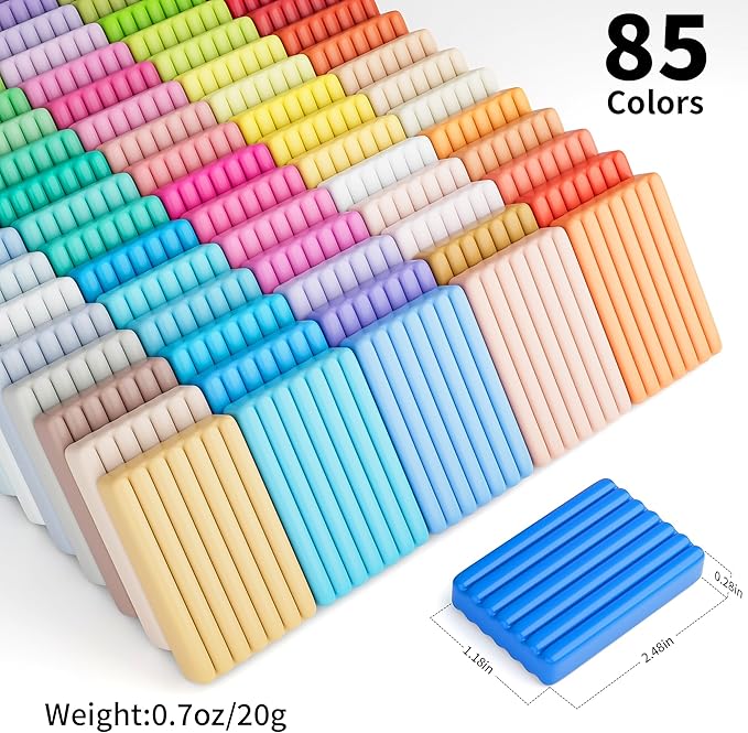 Aestd-ST Polymer Clay 85 Colors, Modeling Clay for Kids, Oven Bake Molding Clay Kit,DIY Starter Kits with Sculpting Tools and Accessories, Art and Craft Gifts for Kids and Adults.