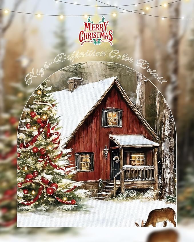 Bzstyleart Vintage Wall Art Decor for Home Decor,Framed Farmhouse Christmas Decor Indoor,Winter Farmhouse Wall Art Christmas Bathroom Decoration,12 x 16 Inch