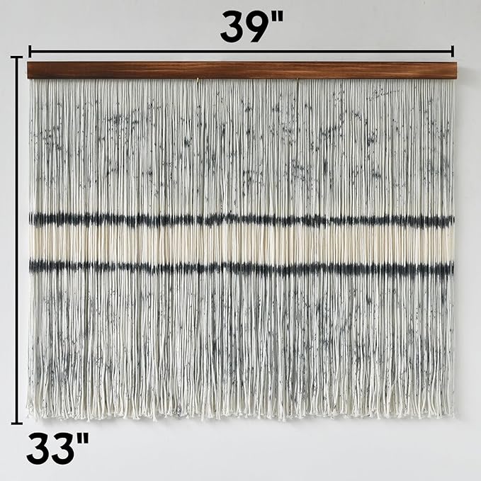 Flber Macrame Wall Hanging Dip Dyed Fiber Art Modern Minimalist Boho Wall Art for Living Room Bedroom Office Backdrop 39" W x 33" L