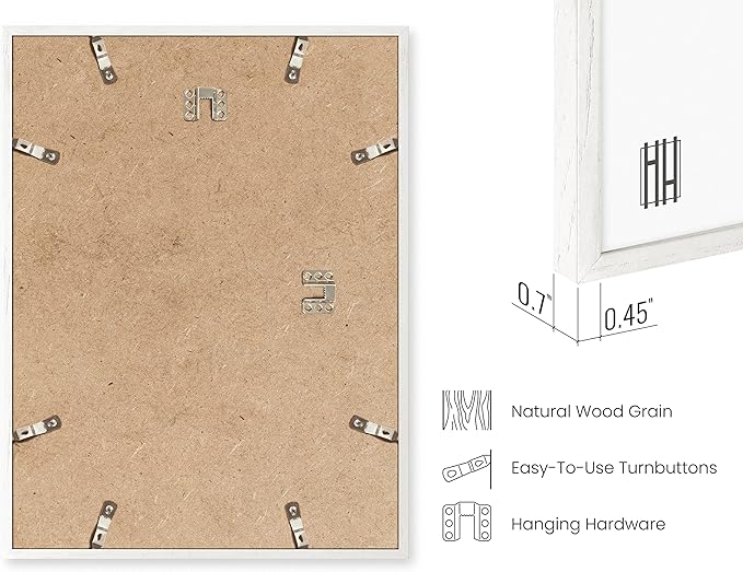 HAUS AND HUES Standalone White Oak Frame Set of 6-8.5x11