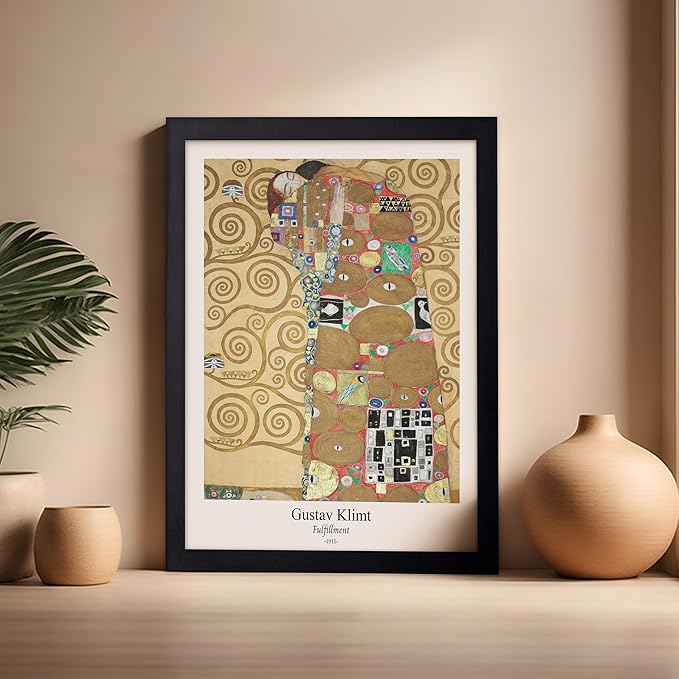 Poster Master Vintage Gustav Klimt Poster - Retro Fulfillment Print - Art Nouveau - Abstract Art - Symbolism Art - Aesthetic Art - Classic Painting - Living Room Wall Decor - 16x20 Black Framed